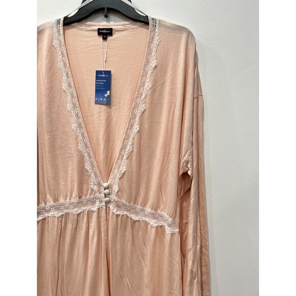NWT Cosabella Lace Trim Flirty Sleep Robe in Rose Dawn/Moon Ivory MSRP$104 - Picture 4 of 9